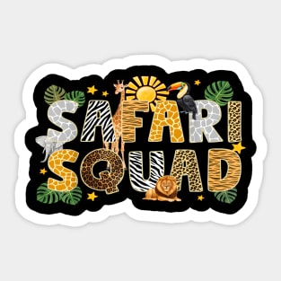 Safari Squad Jungle Animal Birthday Family Matching Sticker